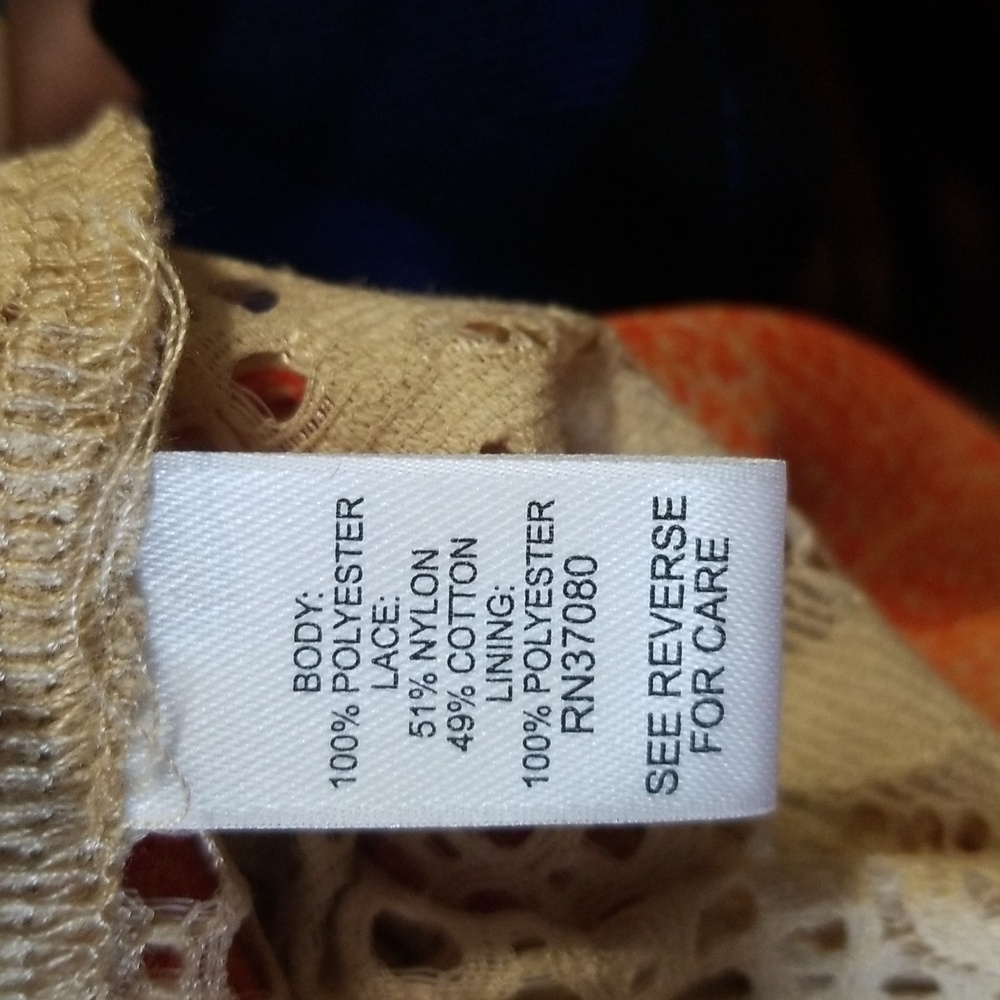 Cato Orange Ombre Lace Trim With Keyhole detail In The Back Top 22/24W - Picture 9 of 10